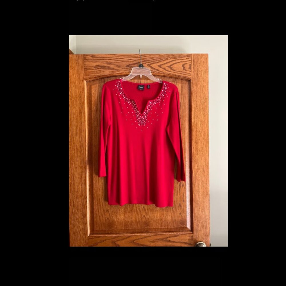 Rafaella Dressy Red Top - M - NWOT